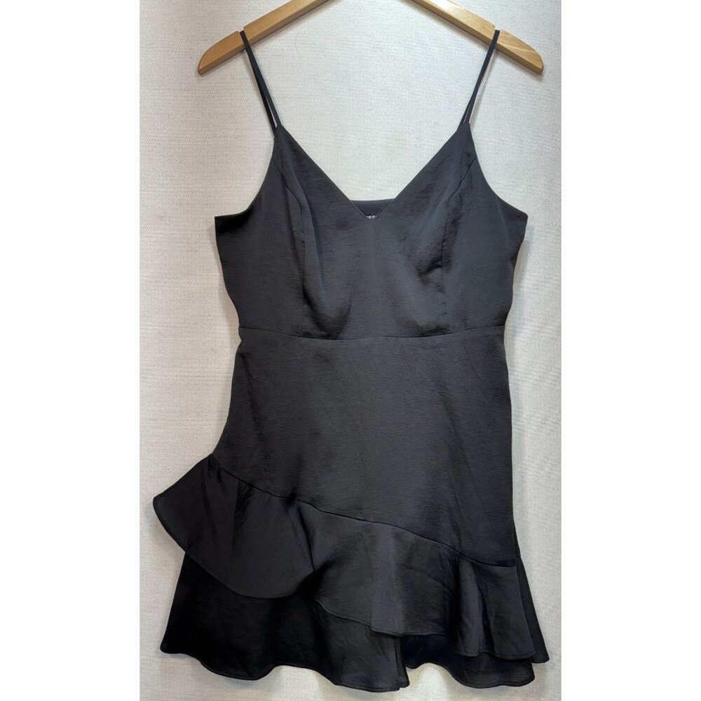 Express Women's City Chic Ruffle Cami Fit And Flare Dress Size M Black